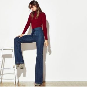 Reformation Stillwater Lace up wide leg Jean